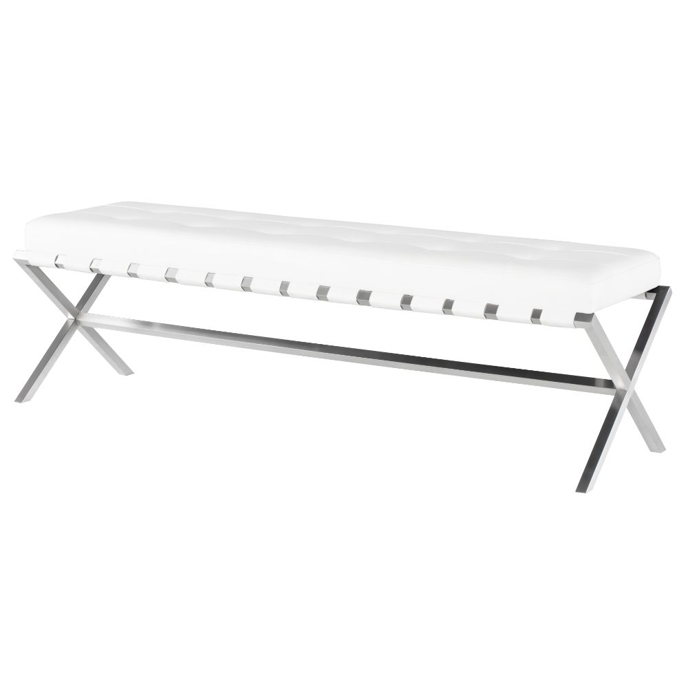 Nuevo HGTA720 AUGUSTE OCCASIONAL BENCH in WHITE